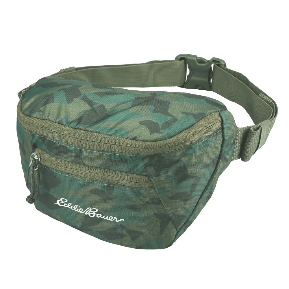 Eddie Bauer Stowaway Packable Waistpack | Sling | Fanny Pack | Travel | Foldable | Lightweight | Outdoor | 1L Ripstop Polyester - Sprig Green