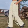 Jeans for Women High Waisted Wide Leg Pants Baggy Stretchy Fashion Teen Girls Y2k Streetwear Jogger Pants with Pockets, Small, A02_Khaki view 3