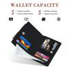 CONISY Cute Wallets for Women, Leather Bifold Small Wallet with Zipper Coin Purse, RFID Blocking Wallet for Girls and Ladies (Cow Black) view 2