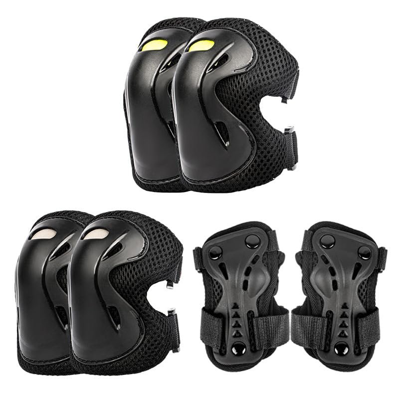 Castrap Sports Protective Gear, Children's Roller Skating and Skateboarding Riding Protective Gear, Professional Protective Equipment for Boys and Girls Helmets (Black)