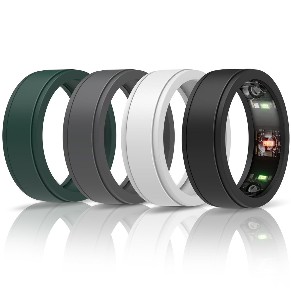 SZJCLTD 4 Pack for Oura Ring Protector/Galaxy Ring Protector, Anti-Scratch Protective Elastic Silicone Oura Ring Cover for Oura Ring Gen 3 Smart Ring Working Out Gym