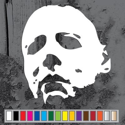 Michael Myers MASK Cut Vinyl Decal in White 6" Car Truck Laptop Halloween Decal