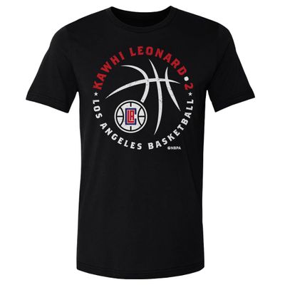 500 LEVEL Kawhi Leonard Los Angeles Clippers Shirt - Kawhi Leonard Los Angeles Clippers Player Ball WHT (Black, XXX-Large)