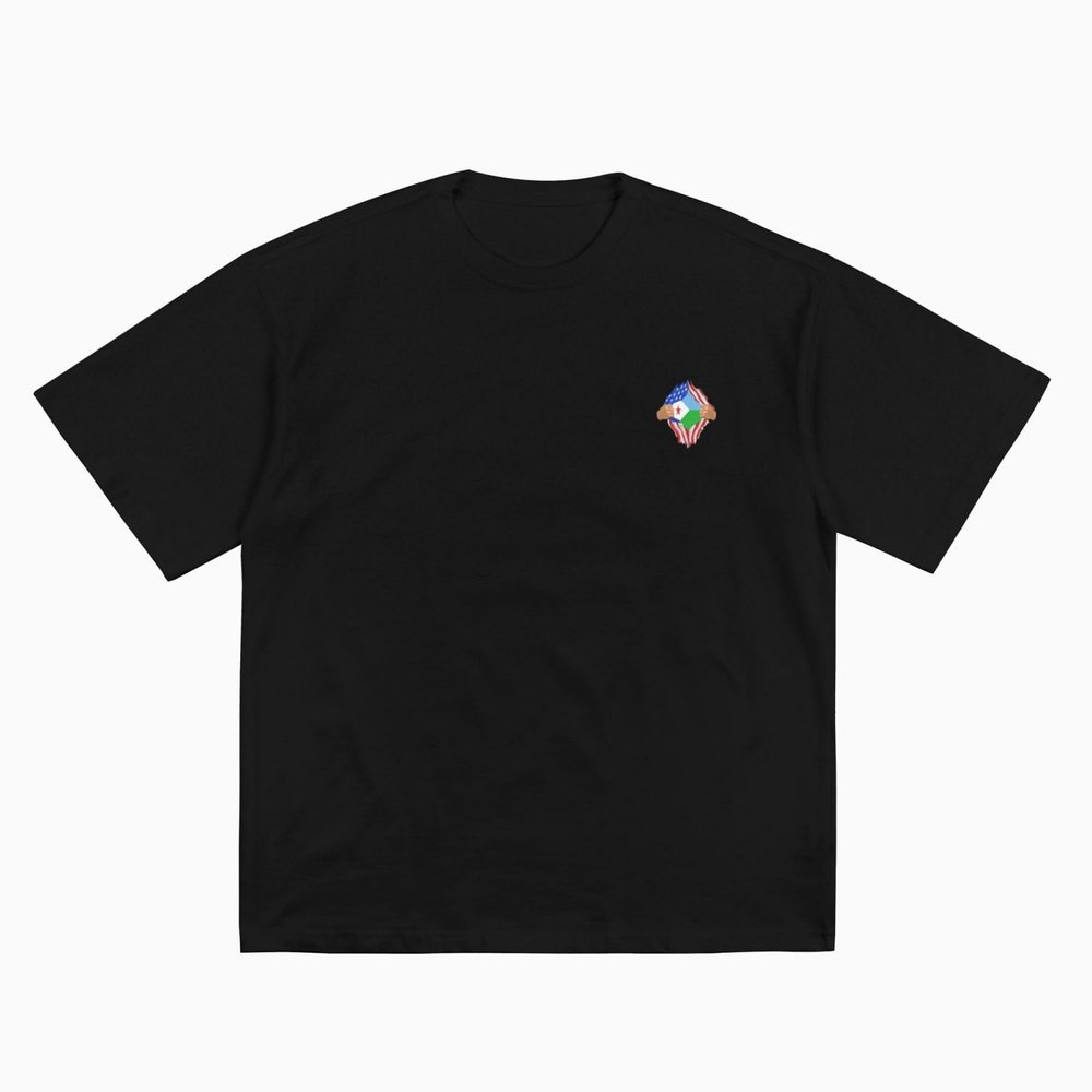 Hand Tear Flag of Djibouti Cotton T-Shirt for Men Women Short Sleeve Tee Shirts