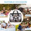 Cooler Bag Large Lunch Bag with Double Zipper Funny Alpaca Llama Insulated Grocery Bag Reusable Lunch Box for Camping Beach view 4