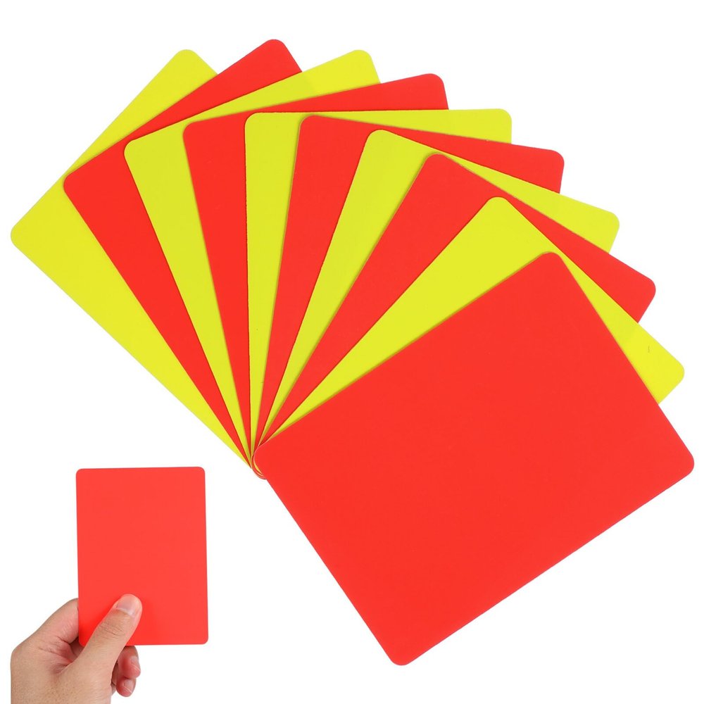 10Pcs Soccer Referee Cards Set, Professional Red and Yellow PVC Cards for Football, Volleyball, Rugby, and Baseball Referee Use, Pocket Size Design for Easy Organization