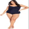 Avenue Women's Plus Size Twist Tankini Top, 24 Navy view 1