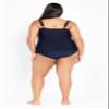 Avenue Women's Plus Size Twist Tankini Top, 24 Navy view 2