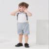 Boarnseorl Baby Boys Gentleman Outfits Shorts Sets,Infant Shirt + Shorts + Bow Tie + Suspenders,12-18M view 2