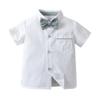 Boarnseorl Baby Boys Gentleman Outfits Shorts Sets,Infant Shirt + Shorts + Bow Tie + Suspenders,12-18M view 3