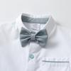 Boarnseorl Baby Boys Gentleman Outfits Shorts Sets,Infant Shirt + Shorts + Bow Tie + Suspenders,12-18M view 4