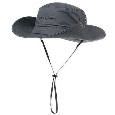 Comhats Summer Sun Hats for Men Wide Brim Waterproof Safari UV Protection UPF50+ Foldable Fishing Boonie Dark Grey Medium Large M L