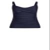 Avenue Women's Plus Size Twist Tankini Top, 14 Navy view 3