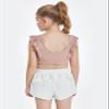 Girls Training Bra Cute Ruffle Sports Bra for Kids Comfort Dance Yoga Crop Top Pink view 4