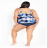 Evans Women's Plus Size V Neck Tiered Print Tankini Top, 26 view 3