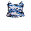 Evans Women's Plus Size V Neck Tiered Print Tankini Top, 26 view 4