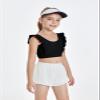 Girls Training Bra Cute Ruffle Sports Bra for Kids Comfort Dance Yoga Crop Top Black view 3