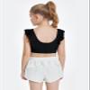 Girls Training Bra Cute Ruffle Sports Bra for Kids Comfort Dance Yoga Crop Top Black view 4