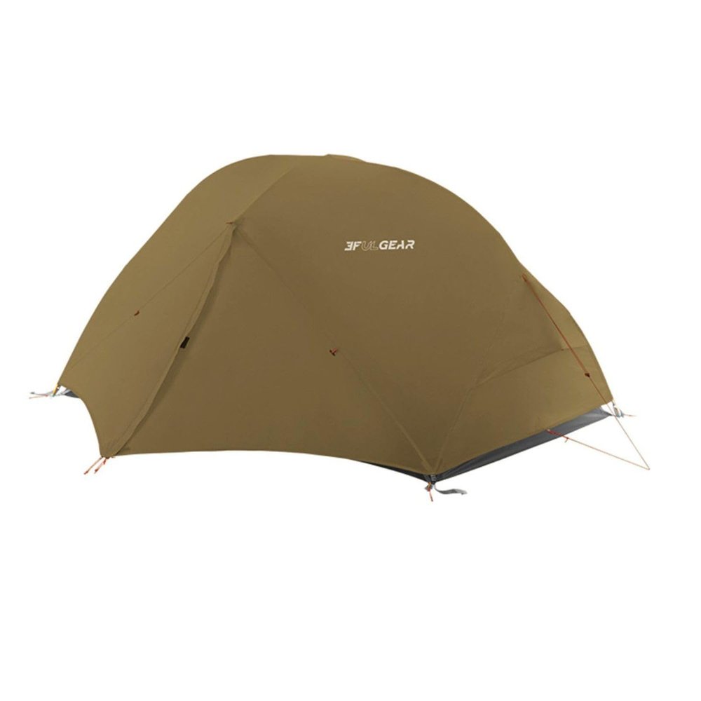 3F UL Gear Waterproof 1/2Person Camping Tent, Windproof Outdoor 3/4Seasons Tent, Portable Camping & Hiking Tent Shelter for Backpacking (Khaki - 210T Polyester Taffet, 2 Person - 3 Seasons)