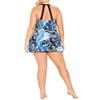 Avenue Women's Plus Size Swim - Dress Halter Back Print, 30 Blue Lagoon view 2