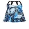 Avenue Women's Plus Size Swim - Dress Halter Back Print, 30 Blue Lagoon view 4