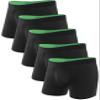 TIICHOO Mens Incontinence Underwear Washable with Absorbency Fly Front Leak Proof Boxer Briefs Pack of 5(M,5 Black) view 1