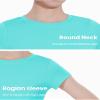 Auranso Girls Crop Tops Summer Short Sleeve Round Neck T Shirts Basic Tee for Kids Turquoise 7-8 Years view 4