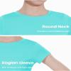 Auranso Girls Crop Tops Summer Short Sleeve Round Neck T Shirts Basic Tee for Kids Turquoise 5-6 Years view 4