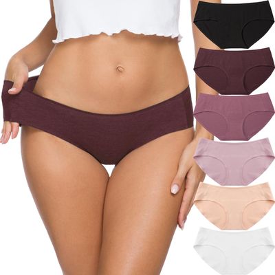 Altheanray Womens Cotton Seamless Underwear Breathable, Cotton Hipster Panties for Women (3028L-RedGradient)