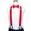 Barry.Wang Suspenders and Bow Tie Set for Men Solid Paisley Bowtie Y Shape Brace Handkerchief Cufflinks 6 Strong Clips view 3