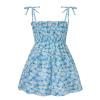 AIMAOMI Girls Bohe-mian Dresses Floral Sleeveless Rainbow Beach Sundress with Necklace Rainbow (Light Blue, 4-5 Years) view 3