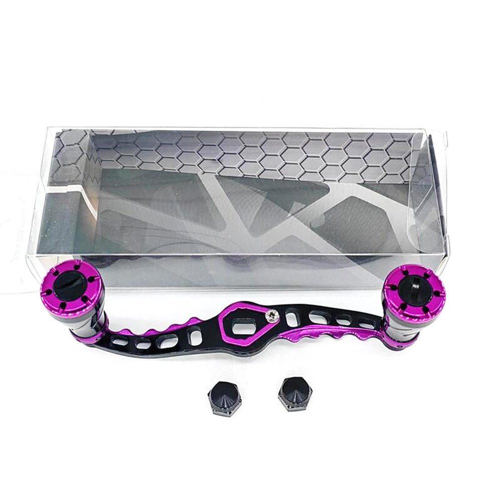 Aurgiarme Aluminum Alloy Fishing Reel Handle Power Handle Knob Grip Replacement Assembly Parts for Baitcasting Fishing Reel Handle Baitcasting Reel Arm, Purple