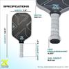 T700 Raw Carbon Fiber Pickleball Paddle, 16mm Pp Core, Phenomenal Grit for top Spin, Thermoformed w/Foam Infused Walls, Elongated Design w/Power & Control, Extra Large Sweet Spot & Premium Grip view 4