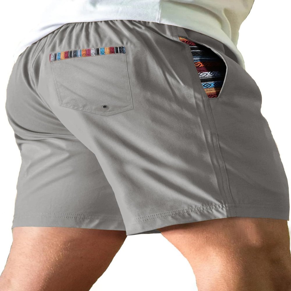 Comdecevis Mens Athletic Shorts Lightweight Relaxed Fit Hiking Shorts Casual Cotton Cargo Short Pants Men Light Gray Medium