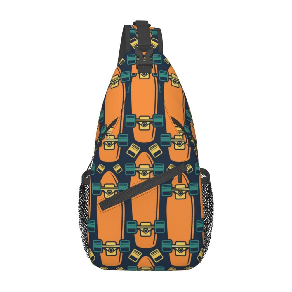 TKDYVAI Skateboarding Crossbody Bag Sport Shoulder Bag Backpack Skateboard Sport Sling Bag Chest Casual Daypack Bag
