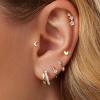 Small Gold Hoop Earrings for Women Dainty Gold Earrings| 14K Gold Plated Hypoallergenic Stud earrings Set| Cartilage Earrings for Multiple Piercing for Women (01-Gold-Moon) view 2