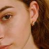 Small Gold Hoop Earrings for Women Dainty Gold Earrings| 14K Gold Plated Hypoallergenic Stud earrings Set| Cartilage Earrings for Multiple Piercing for Women (01-Gold-Moon) view 3