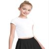 Auranso Girls Crop Tops Summer Short Sleeve Round Neck T Shirts Basic Tee for Kids White 11-12 Years view 4