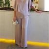 Treedoll Plus Size Gray Double Layer Tunic Pantsuit,Women's 2 Piece Sets Solid V-Neck Pant Suits Asymmetric Flowy Set (Purple,2XL), XX-Large view 3