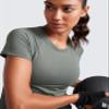 CRZ YOGA Seamless T-Shirt Waist Length Grey Sage Medium view 3