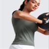 CRZ YOGA Seamless T-Shirt Waist Length Grey Sage Medium view 4