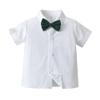 Boarnseorl Baby Boys Gentleman Outfits Shorts Sets,Infant Shirt + Shorts + Bow Tie + Suspenders,4-5Y view 2