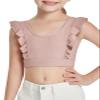 Girls Training Bra Cute Ruffle Sports Bra for Kids Comfort Dance Yoga Crop Top Pink view 1