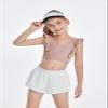 Girls Training Bra Cute Ruffle Sports Bra for Kids Comfort Dance Yoga Crop Top Pink view 2