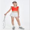 Girls Training Bra Cute Ruffle Sports Bra for Kids Comfort Dance Yoga Crop Top Fluorescent Orange view 3