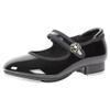 Linodes Easy Strap Tap Shoe Dance Flats for Girls and Boys (Toddler/Little Kid/Big Kid)-Black Patent-Flower-13M-Little Kid view 1