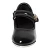 Linodes Easy Strap Tap Shoe Dance Flats for Girls and Boys (Toddler/Little Kid/Big Kid)-Black Patent-Flower-13M-Little Kid view 2