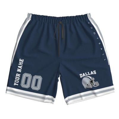 Custom Dallas Shorts for Men, Personalized Men's Beach Shorts with Name Number, Customized Quick Dry Football Shorts Gifts for Men Youths Women Fans