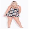 Avenue Women's Plus Size Twist Print Swim Dress, 22 view 3