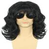 karlery California 70s 80s Rocker Wig Men Women Long Curly Black Halloween Costume Wig view 2